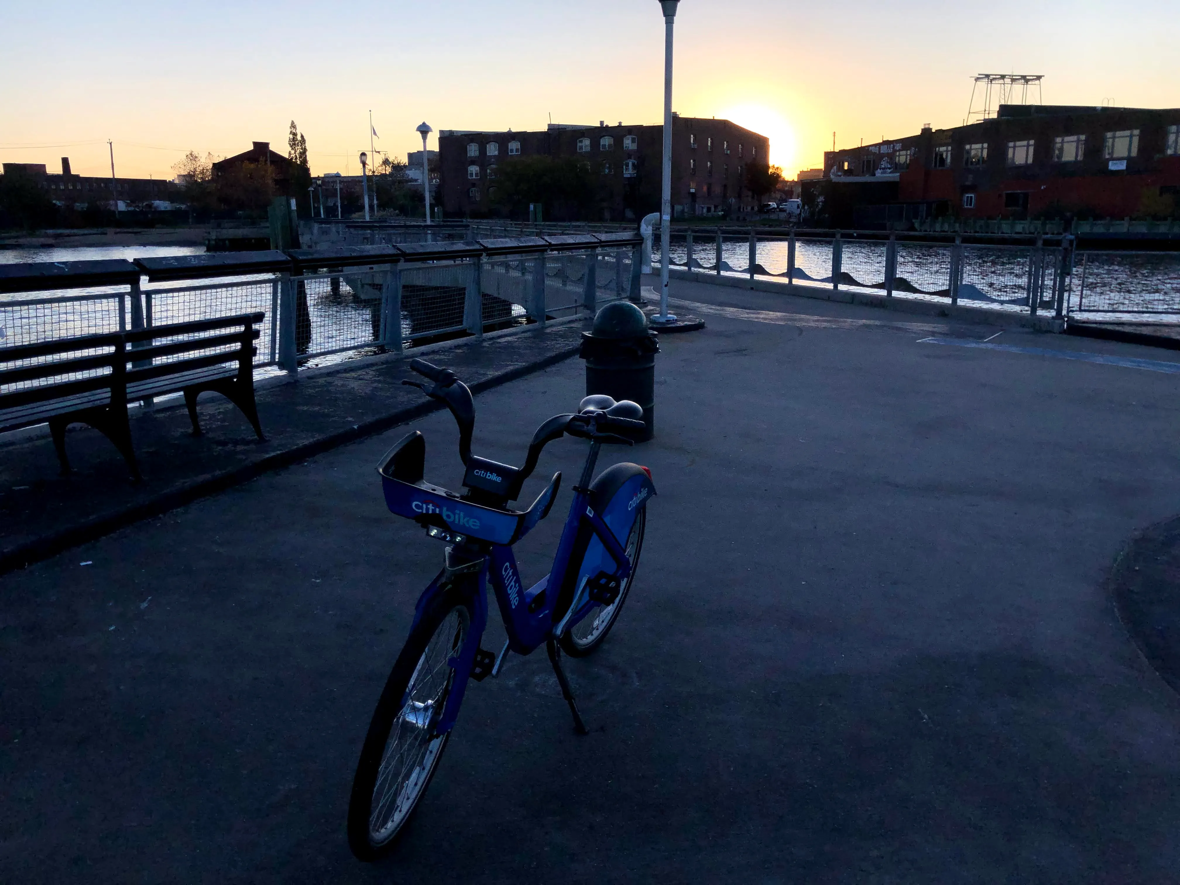 One of my Citi Bike rentals on a Red Hook pier, Brooklyn